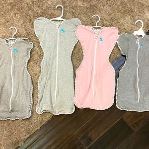 Love to dream swaddle up original. 3 small and 1 medium. Great condition